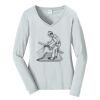 Ladies Long Sleeve Fan Favorite V Neck Tee Thumbnail