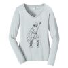 Ladies Long Sleeve Fan Favorite V Neck Tee Thumbnail