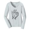 Ladies Long Sleeve Fan Favorite V Neck Tee Thumbnail