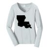 Ladies Long Sleeve Fan Favorite V Neck Tee Thumbnail