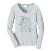 Ladies Long Sleeve Fan Favorite V Neck Tee Thumbnail