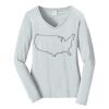 Ladies Long Sleeve Fan Favorite V Neck Tee Thumbnail