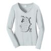 Ladies Long Sleeve Fan Favorite V Neck Tee Thumbnail