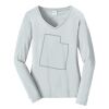 Ladies Long Sleeve Fan Favorite V Neck Tee Thumbnail