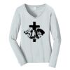 Ladies Long Sleeve Fan Favorite V Neck Tee Thumbnail