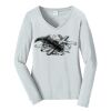 Ladies Long Sleeve Fan Favorite V Neck Tee Thumbnail