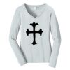 Ladies Long Sleeve Fan Favorite V Neck Tee Thumbnail