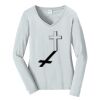 Ladies Long Sleeve Fan Favorite V Neck Tee Thumbnail