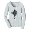 Ladies Long Sleeve Fan Favorite V Neck Tee Thumbnail