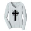 Ladies Long Sleeve Fan Favorite V Neck Tee Thumbnail