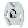 Ladies Long Sleeve Fan Favorite V Neck Tee Thumbnail