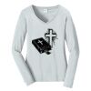 Ladies Long Sleeve Fan Favorite V Neck Tee Thumbnail