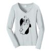 Ladies Long Sleeve Fan Favorite V Neck Tee Thumbnail