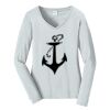 Ladies Long Sleeve Fan Favorite V Neck Tee Thumbnail