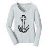 Ladies Long Sleeve Fan Favorite V Neck Tee Thumbnail