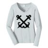 Ladies Long Sleeve Fan Favorite V Neck Tee Thumbnail