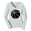 Ladies Long Sleeve Fan Favorite V Neck Tee Thumbnail