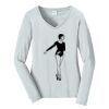 Ladies Long Sleeve Fan Favorite V Neck Tee Thumbnail