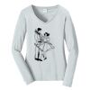 Ladies Long Sleeve Fan Favorite V Neck Tee Thumbnail