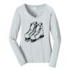 Ladies Long Sleeve Fan Favorite V Neck Tee Thumbnail