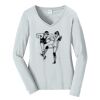 Ladies Long Sleeve Fan Favorite V Neck Tee Thumbnail