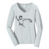 Ladies Long Sleeve Fan Favorite V Neck Tee Thumbnail