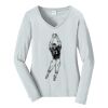 Ladies Long Sleeve Fan Favorite V Neck Tee Thumbnail