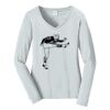 Ladies Long Sleeve Fan Favorite V Neck Tee Thumbnail