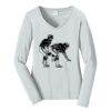 Ladies Long Sleeve Fan Favorite V Neck Tee Thumbnail