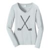 Ladies Long Sleeve Fan Favorite V Neck Tee Thumbnail