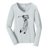 Ladies Long Sleeve Fan Favorite V Neck Tee Thumbnail