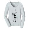 Ladies Long Sleeve Fan Favorite V Neck Tee Thumbnail