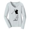 Ladies Long Sleeve Fan Favorite V Neck Tee Thumbnail