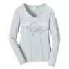 Ladies Long Sleeve Fan Favorite V Neck Tee Thumbnail