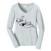 Ladies Long Sleeve Fan Favorite V Neck Tee Thumbnail