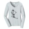 Ladies Long Sleeve Fan Favorite V Neck Tee Thumbnail