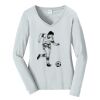 Ladies Long Sleeve Fan Favorite V Neck Tee Thumbnail