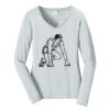 Ladies Long Sleeve Fan Favorite V Neck Tee Thumbnail