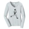 Ladies Long Sleeve Fan Favorite V Neck Tee Thumbnail