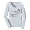 Ladies Long Sleeve Fan Favorite V Neck Tee Thumbnail