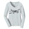 Ladies Long Sleeve Fan Favorite V Neck Tee Thumbnail