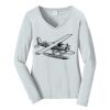 Ladies Long Sleeve Fan Favorite V Neck Tee Thumbnail