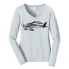 Ladies Long Sleeve Fan Favorite V Neck Tee Thumbnail