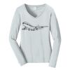 Ladies Long Sleeve Fan Favorite V Neck Tee Thumbnail