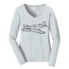 Ladies Long Sleeve Fan Favorite V Neck Tee Thumbnail