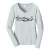 Ladies Long Sleeve Fan Favorite V Neck Tee Thumbnail