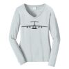 Ladies Long Sleeve Fan Favorite V Neck Tee Thumbnail