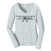 Ladies Long Sleeve Fan Favorite V Neck Tee Thumbnail