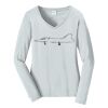 Ladies Long Sleeve Fan Favorite V Neck Tee Thumbnail