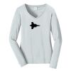 Ladies Long Sleeve Fan Favorite V Neck Tee Thumbnail